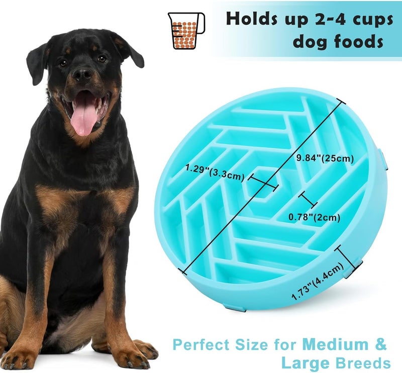 tobyto Slow Feeder Dog Bowls Large Medium Breed,Anti-Choking Slow Eating Dog Food Bowl,Non Slip Pet Slower Food Feeding Bowls Large Puzzle Slow Feeder Bloat Stop Maze Dog Dishes,Blue - Image 5